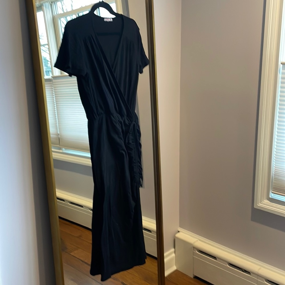 Sundry knit midi dress with side ruching